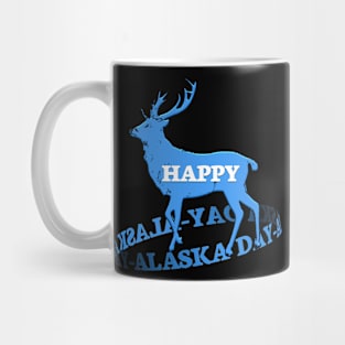 Alaska day text moose over Mug